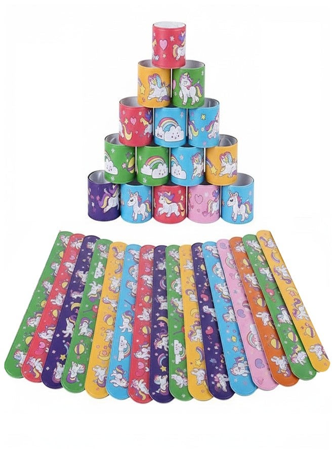 SNAPTRON Unicorn Theme Return Gifts For Kids Birthday- 12Pcs Unicorn Theme Slap Bracelets For Kids Boys, Girls- Best Birthday Return Gifts For Kids, Slap Bands for kids - Image 1